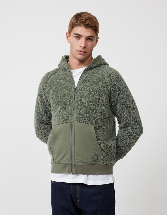 Sherpa Hooded Jacket, Men, Green