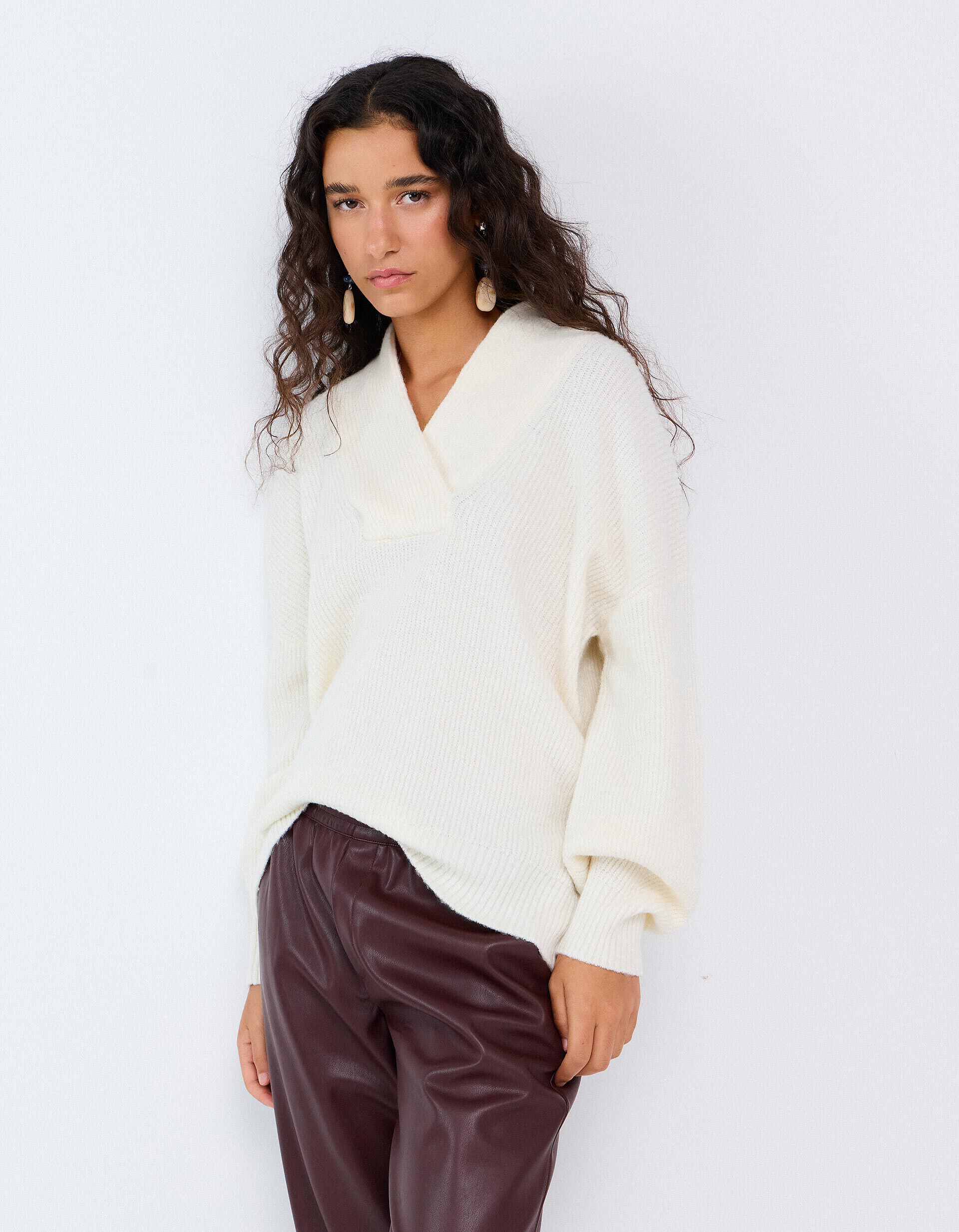 Comprar Online Camisola De Malha, Mulher, Bege Claro