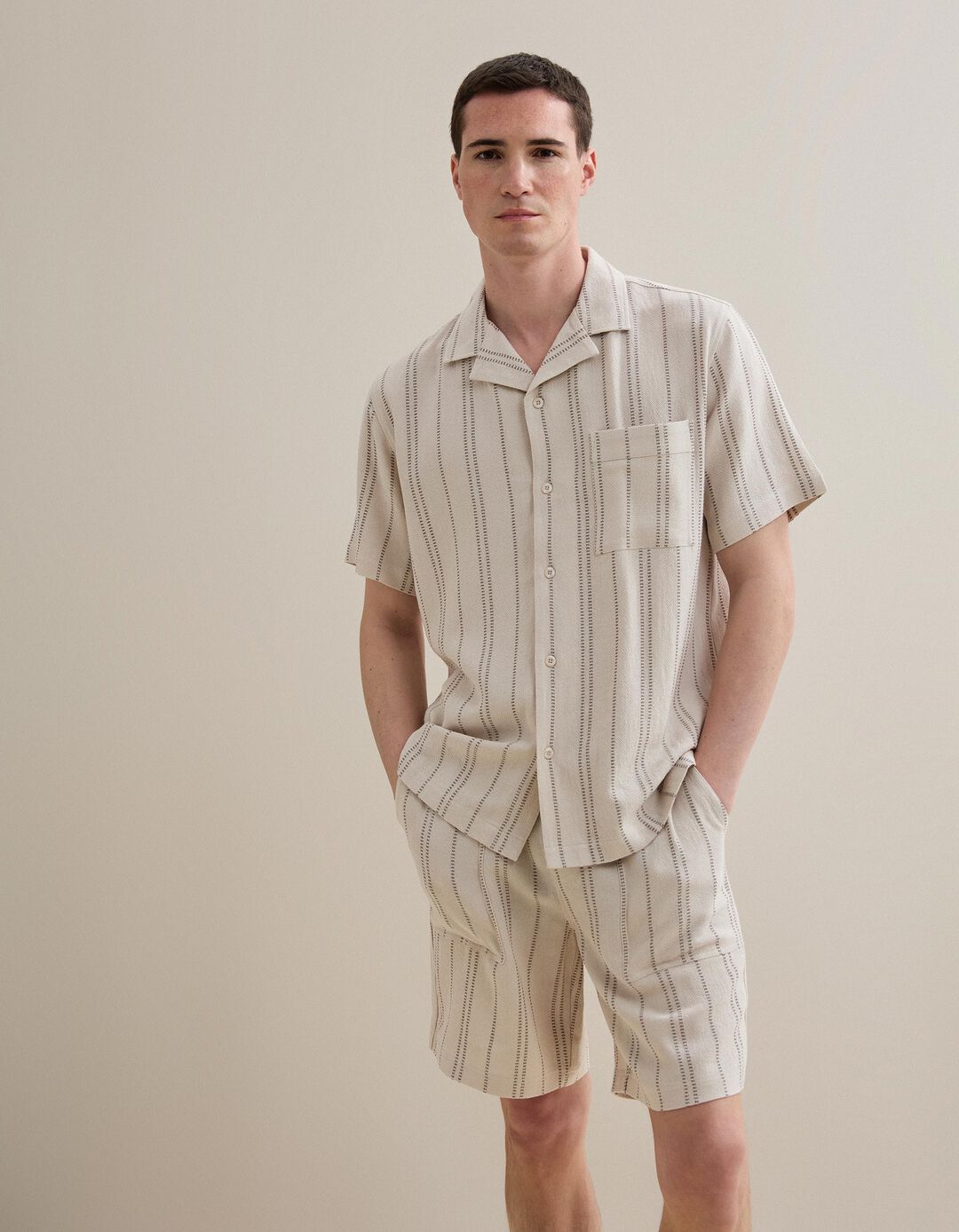 Camisa, Homem, Bege Claro