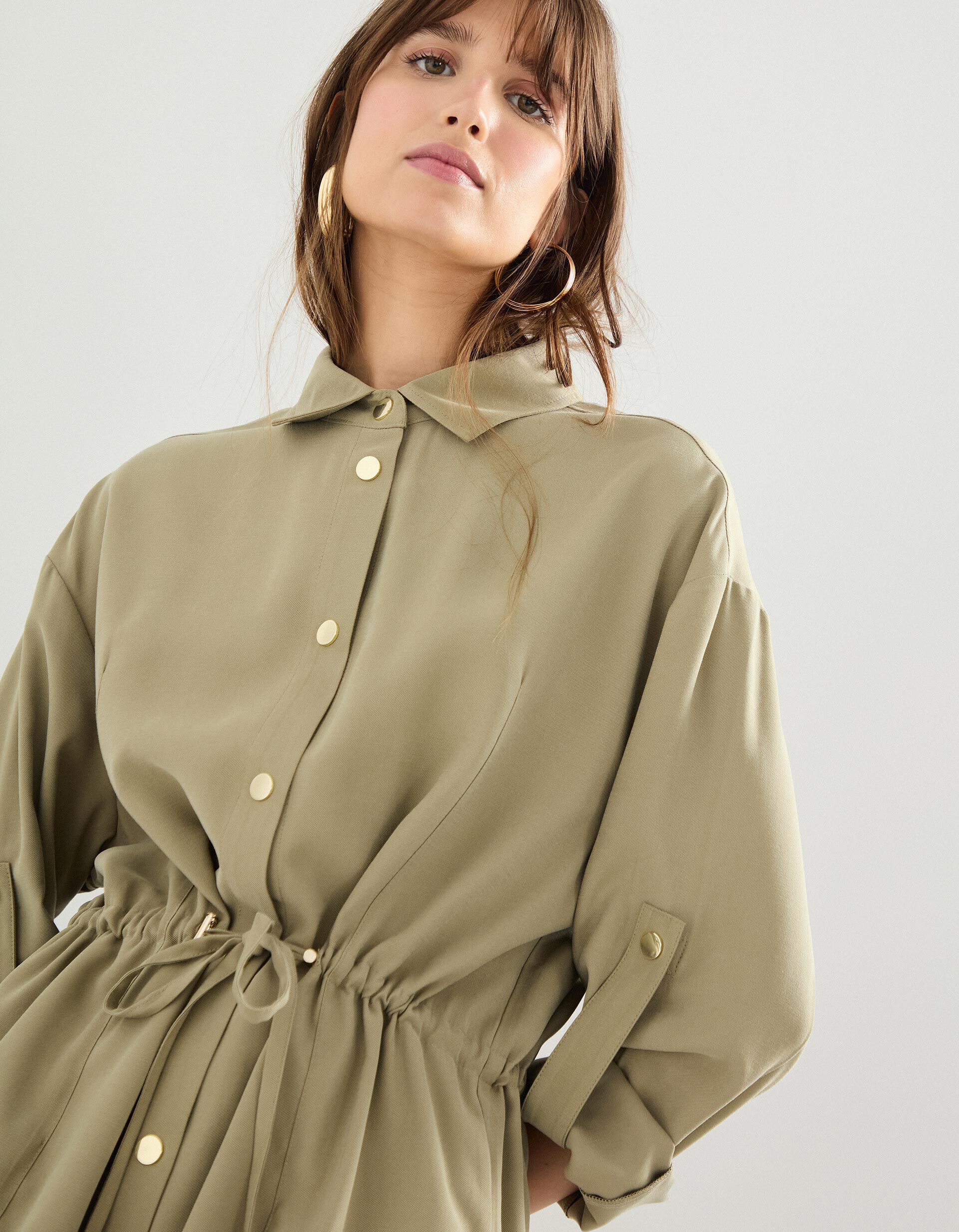 Comprar Online Sobrecamisa em Liocel, Mulher, Caqui