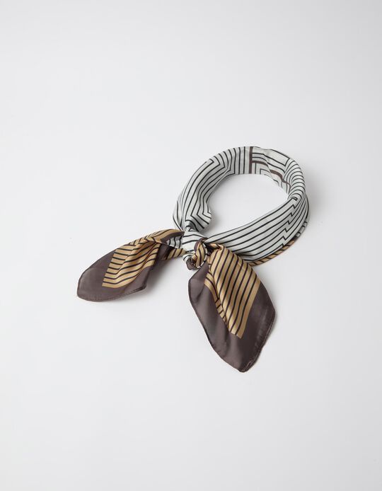 Comprar Online Len&ccedil;o Estampado Geom&eacute;trico, Mulher, Castanho