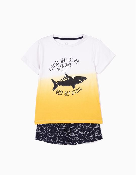 Pijama para Menino 'Shark', Amarelo e Azul Escuro
