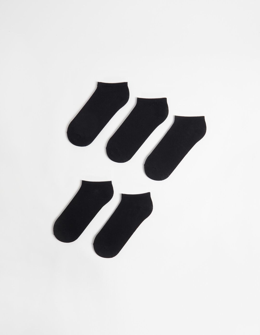 5 Pairs of Cotton Trainer Socks, Women, Black