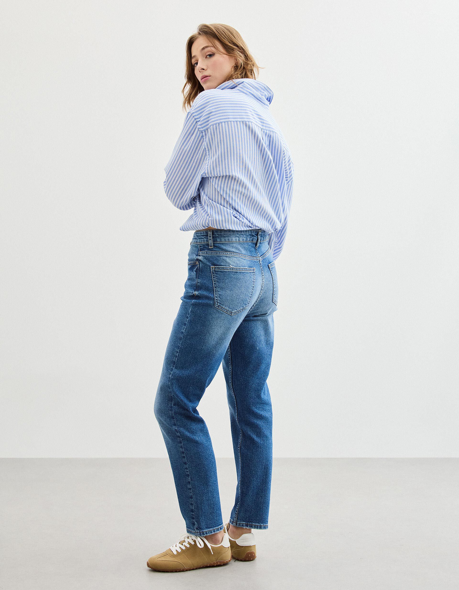 Comprar Online Cal&ccedil;as de Ganga 'Tapered Mom Fit', Mulher, Azul