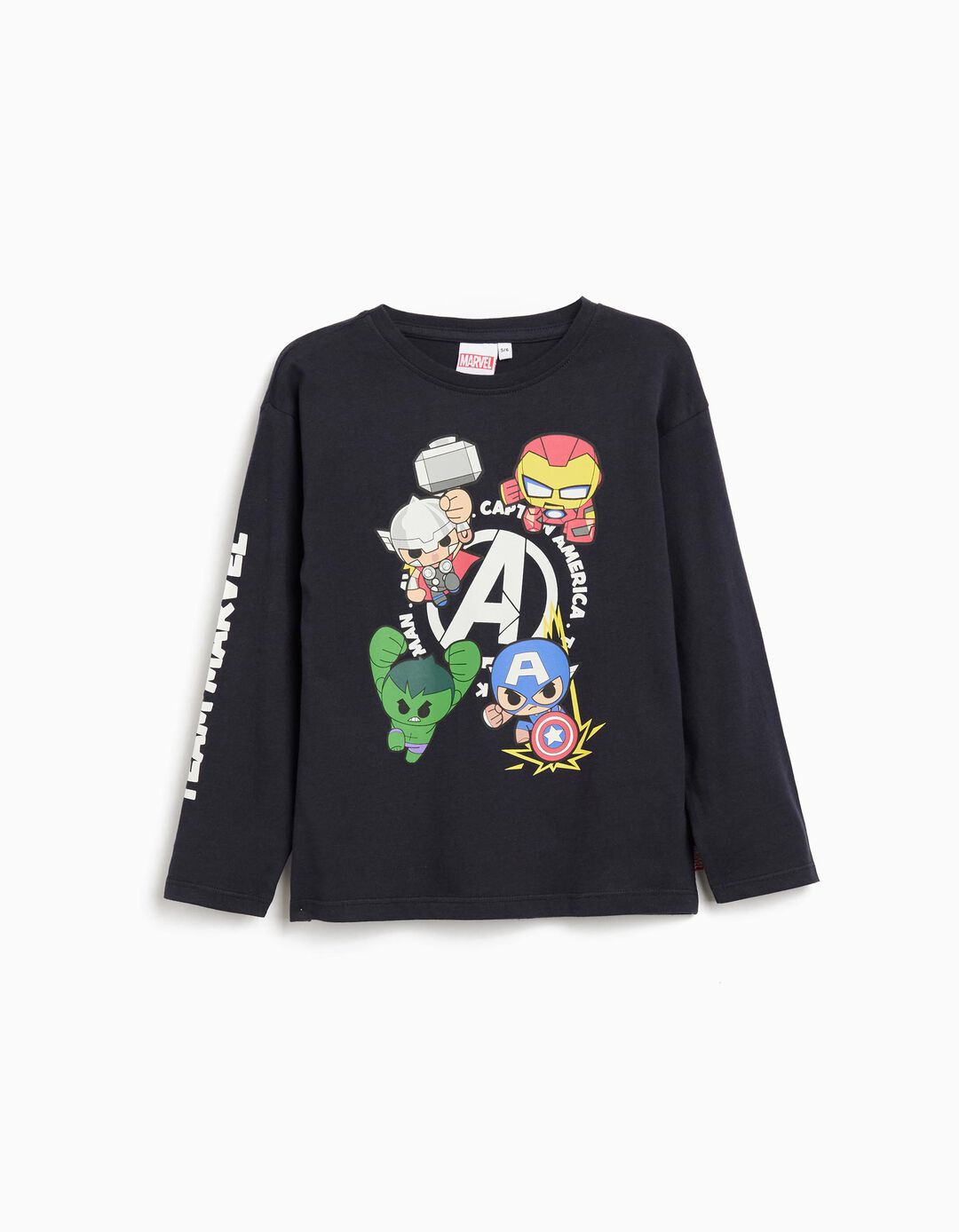 T-shirt Manga Comprida 'Marvel' ©Disney, Menino, Azul Escuro