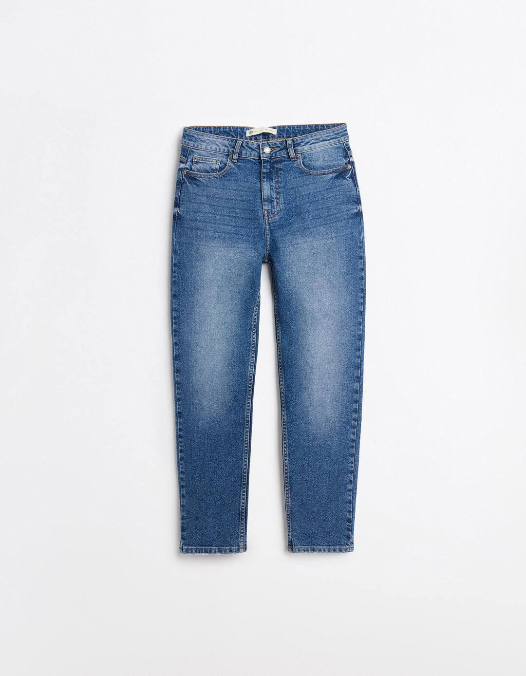 Calças de Ganga 'Tapered Mom Fit', Mulher, Azul