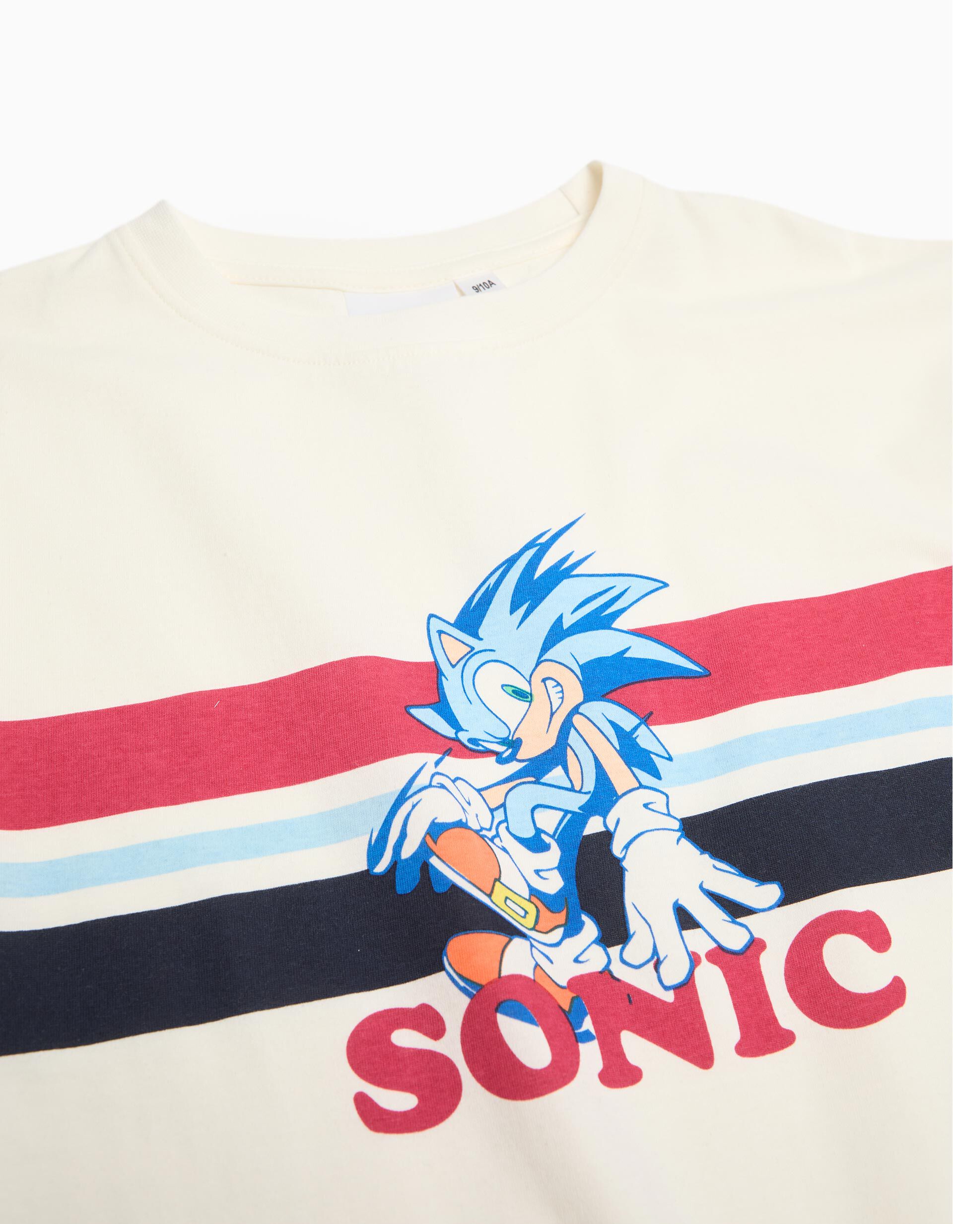 Comprar Online T-shirt de Manga Comprida 'Sonic', Menino, Branco