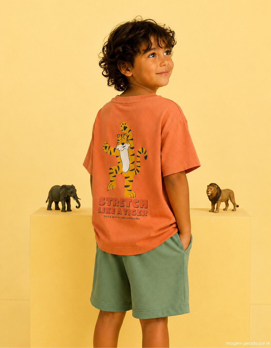 T-shirt Estampada, Menino, Laranja Escuro