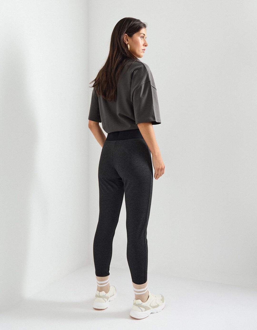 Legging Ponto Roma, Mulher, Cinzento 