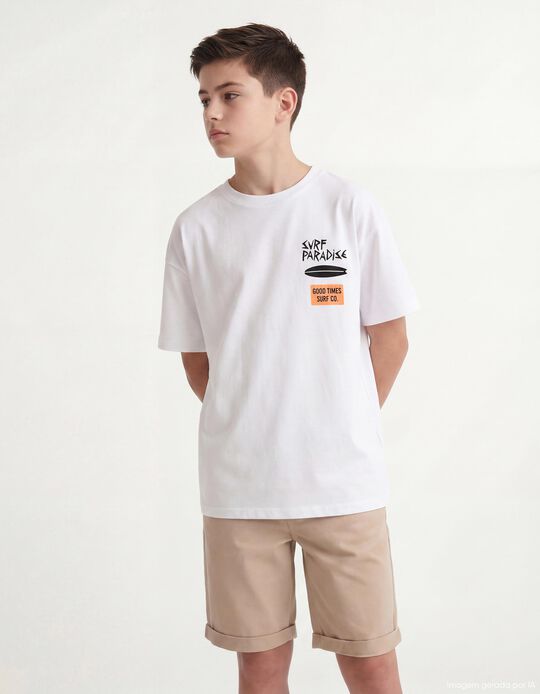 Comprar Online T-shirt Estampada, Menino, Branco