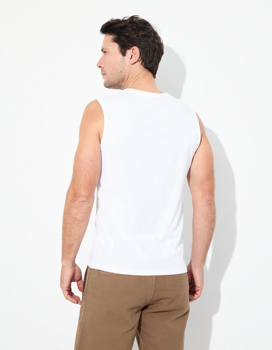 T-shirt sem mangas, Homem, Branco