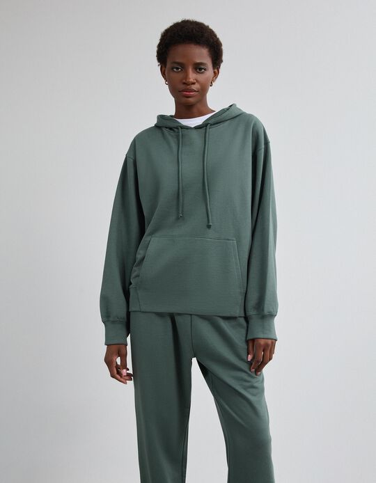 Comprar Online Sweatshirt Com Capuz, Mulher, Verde Escuro