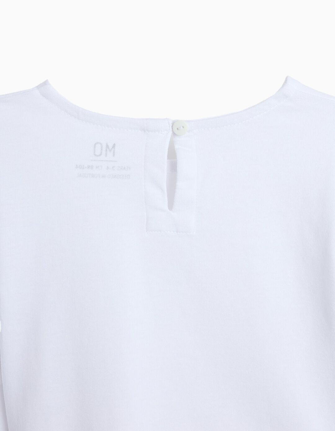 T-shirt Manga Curta, Menina, Branco