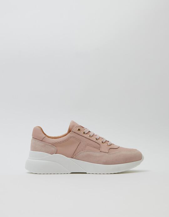 Soft Leather Trainers, Made in Portugal, Women, Pink