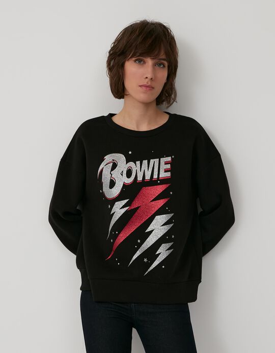 Sweatshirt Bowie, Mulher, Preto