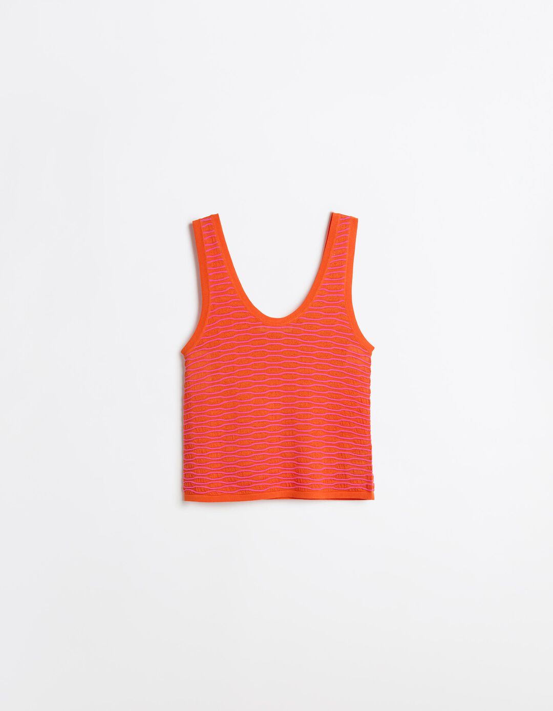 Top Malha Tricotada, Mulher, Laranja Escuro