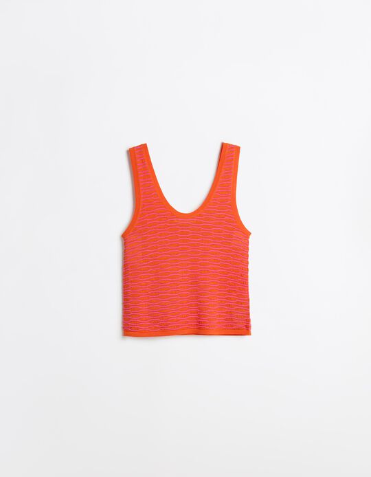 Comprar Online Top Malha Tricotada, Mulher, Laranja Escuro