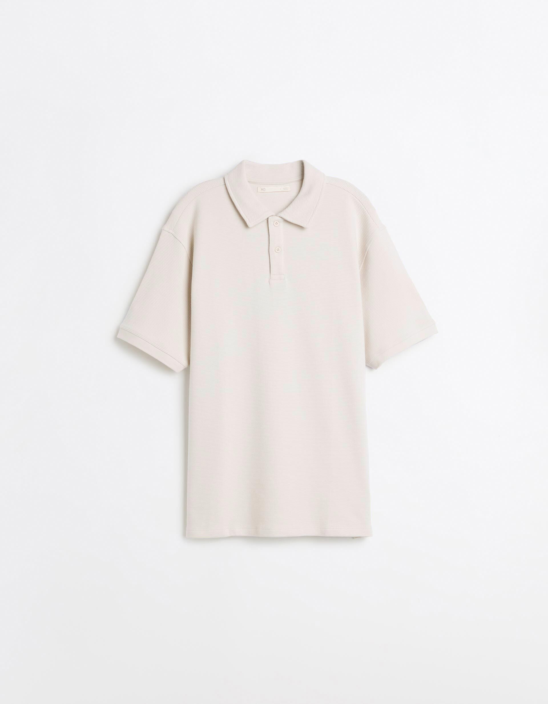 Comprar Online Polo De Malha Texturada, Homem, Bege Claro