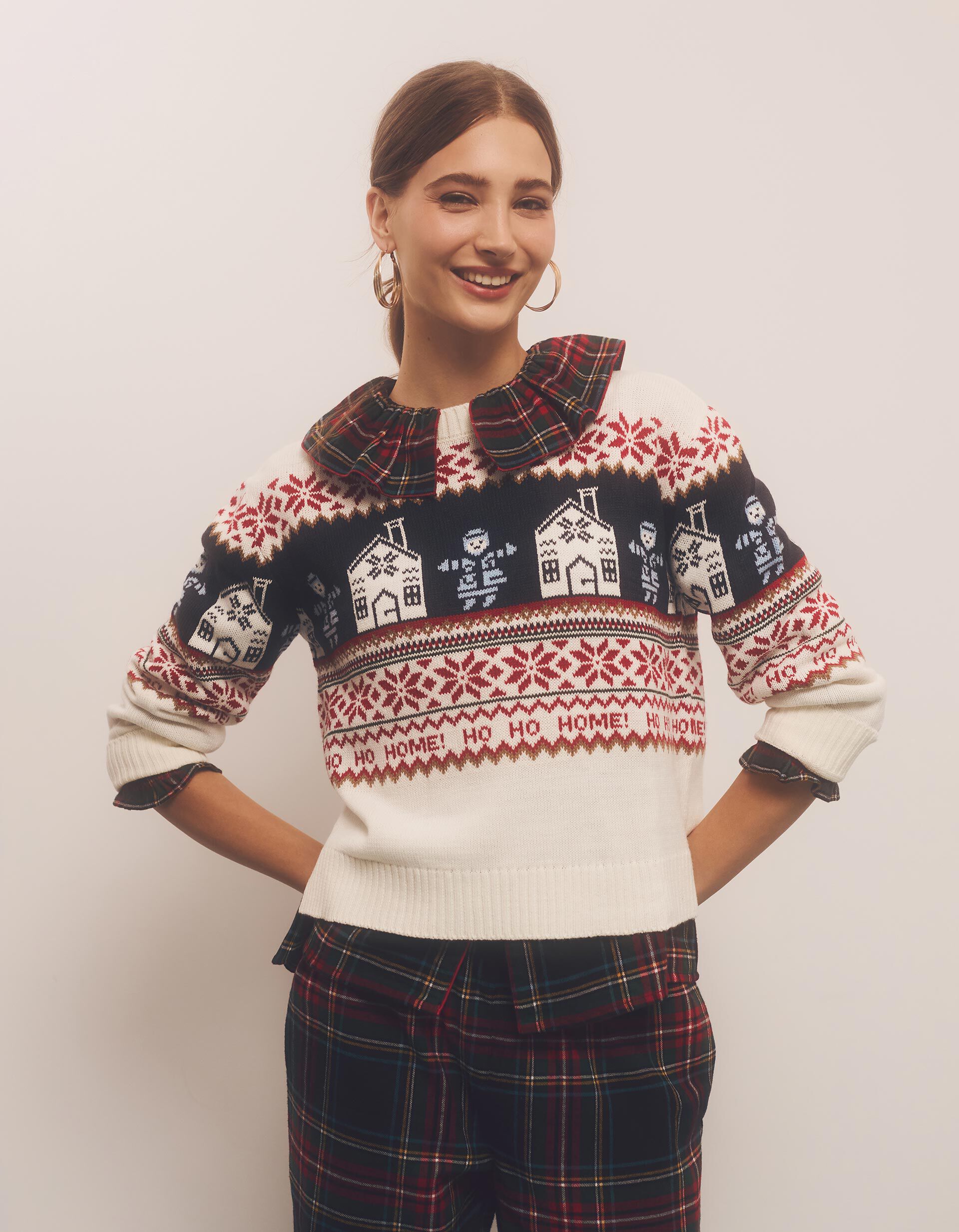 Comprar Online Camisola Malha Natal, Mulher, Bege Claro