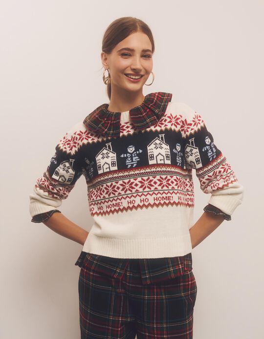 Comprar Online Camisola de Malha, Mulher, Bege Claro 