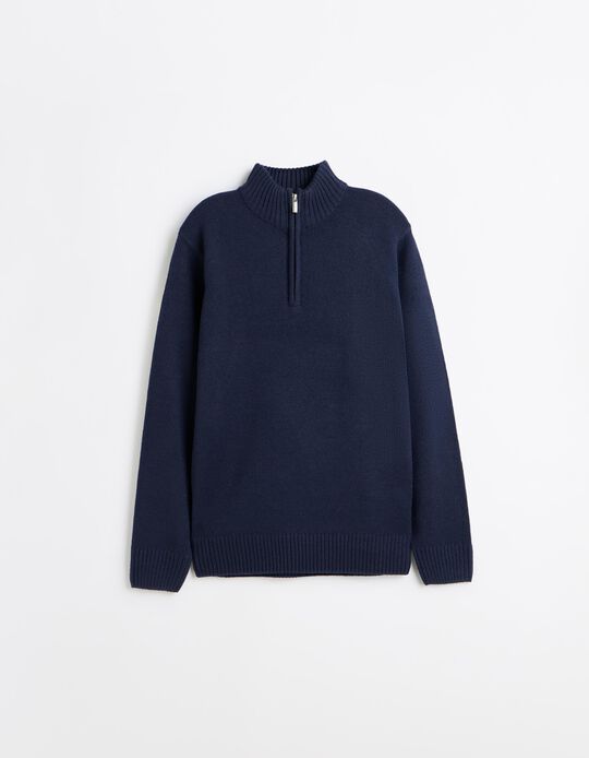 Comprar Online Sweater De Gola Alta, Homem, Azul Escuro