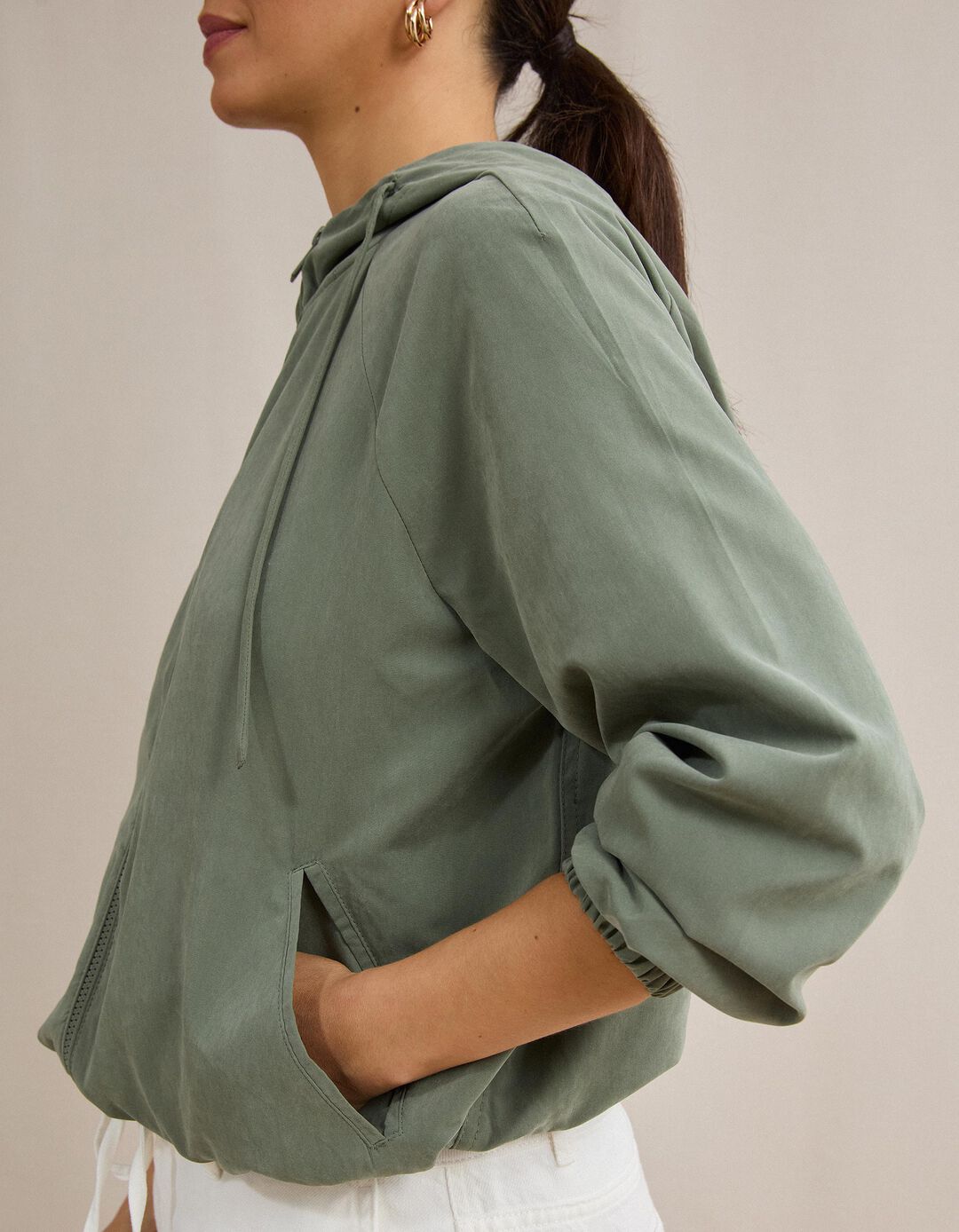 Parka Com Capuz, Mulher, Verde Claro