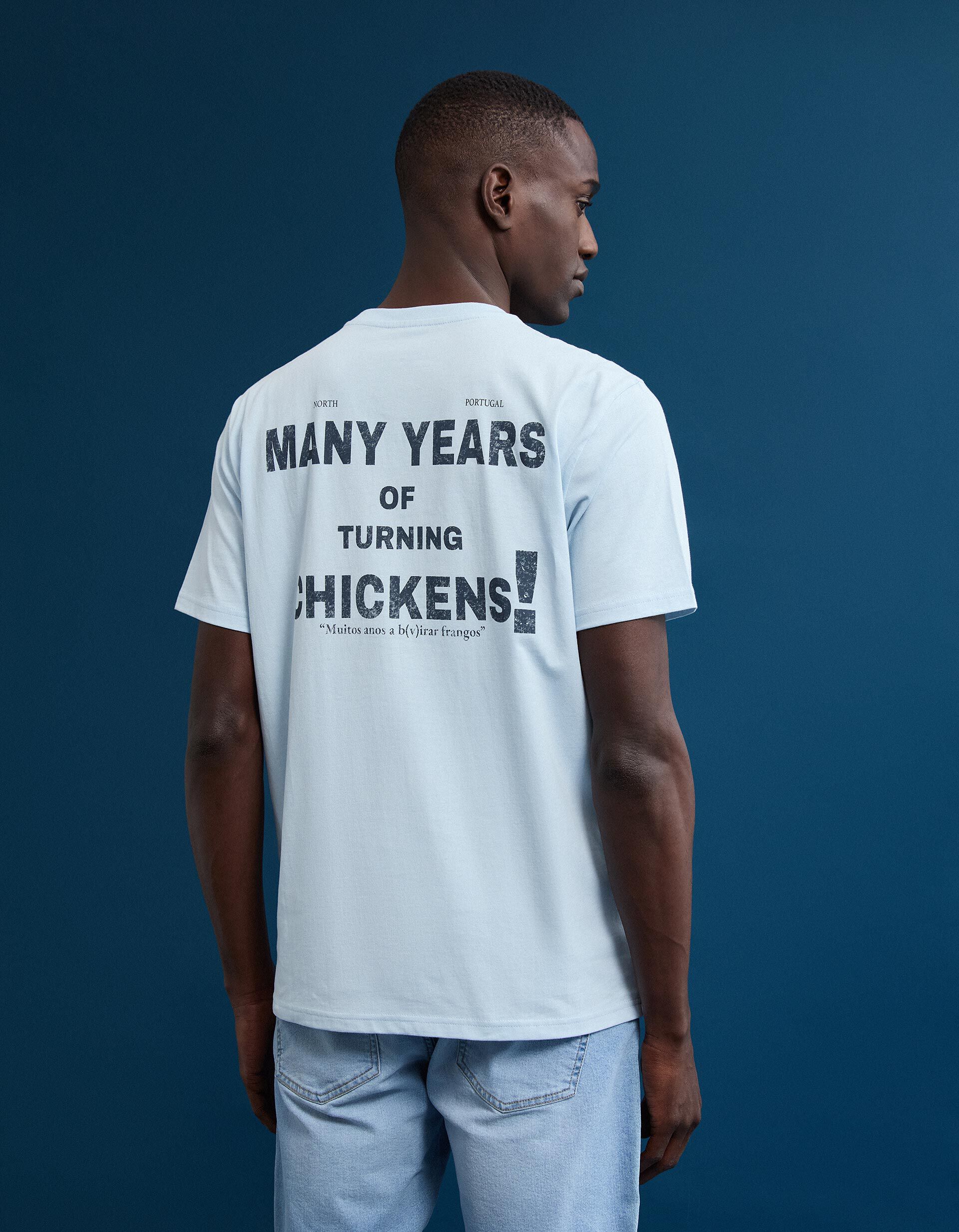 Comprar Online T-shirt Jersey Estampada, Homem, Azul Claro