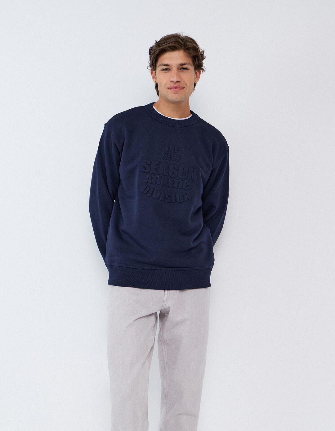 Camisola De Felpa, Homem, Azul Escuro