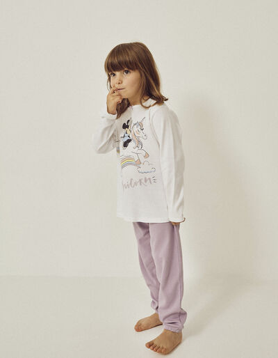 Cotton Pyjamas for Girls 'Minnie & Unicorns', Lilac/White