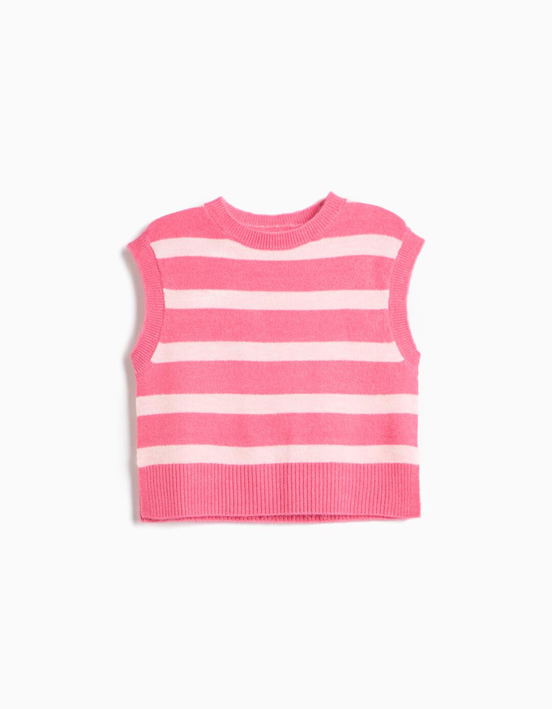 Colete De Malha &Agrave;s Riscas, Menina, Rosa