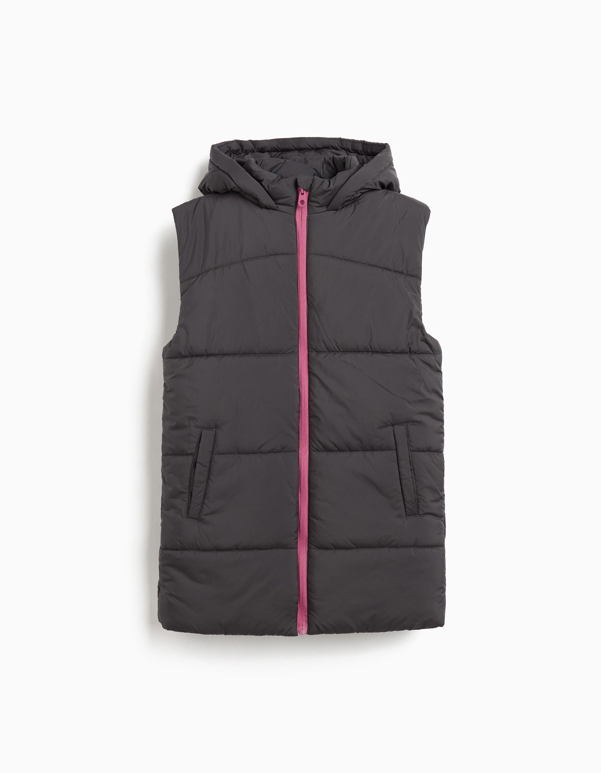 Comprar Online Colete Acolchoado Capuz, Menina, Cinzento Escuro