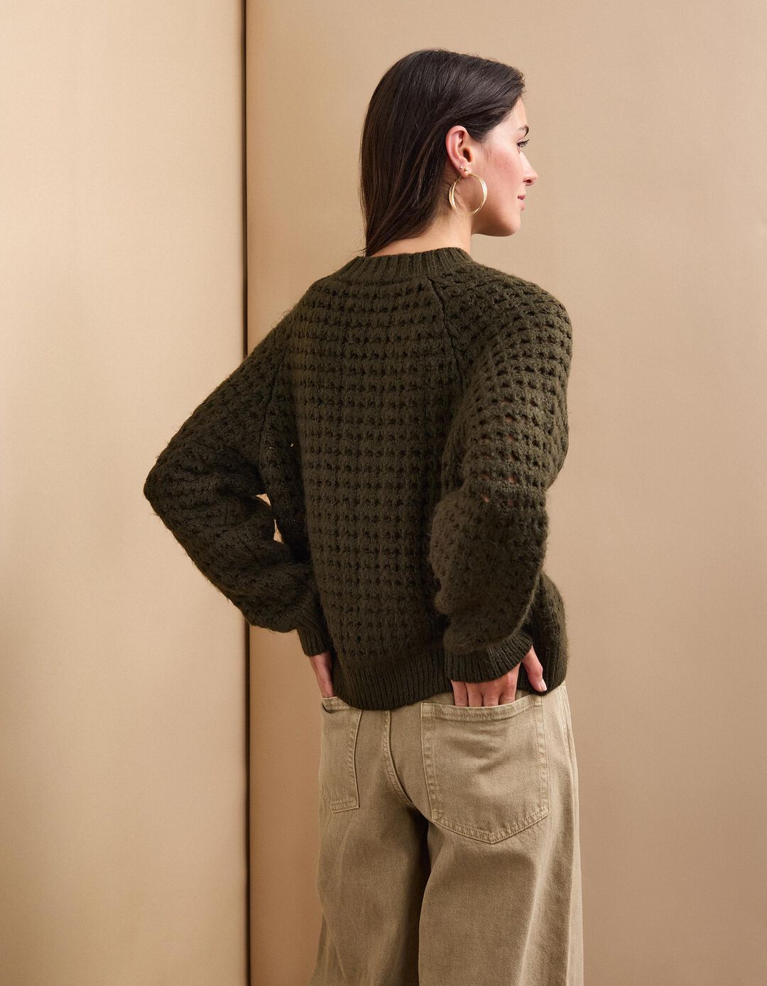 Camisola de Malha, Mulher, Verde Escuro