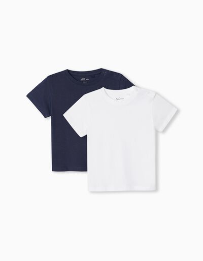 2 Basic Plain T-shirts Pack, Baby Boys, Multicolour