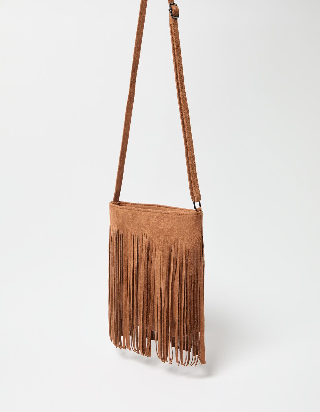 Mala Tiracolo com Franjas, Mulher, Castanho