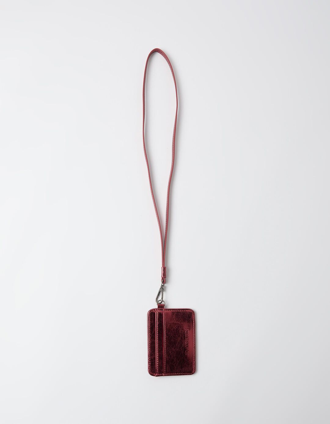 Porta-Cart&otilde;es Efeito Metalizado, Mulher, Vermelho