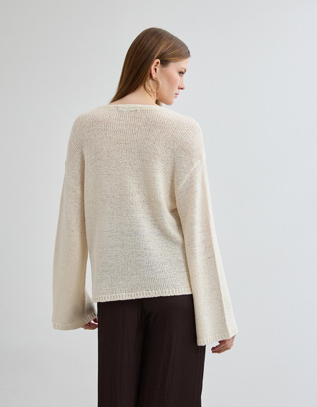 Camisola de Malha, Mulher, Bege Claro