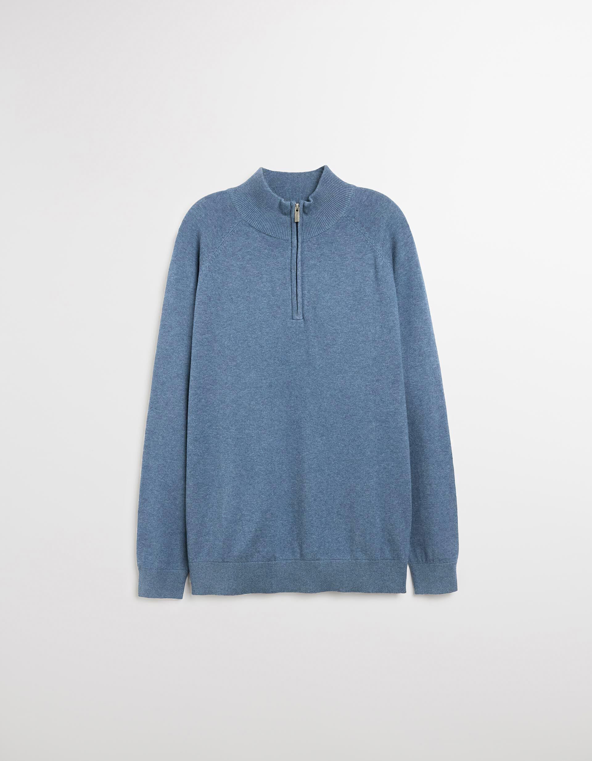 Comprar Online Camisola de Malha Fecho de Correr, Homem, Azul 