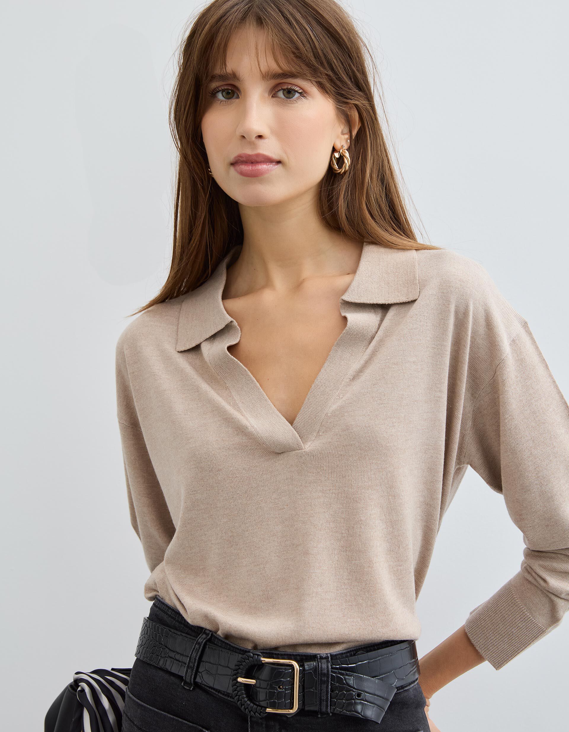 Comprar Online Polo com Caxemira, Mulher, Bege Claro