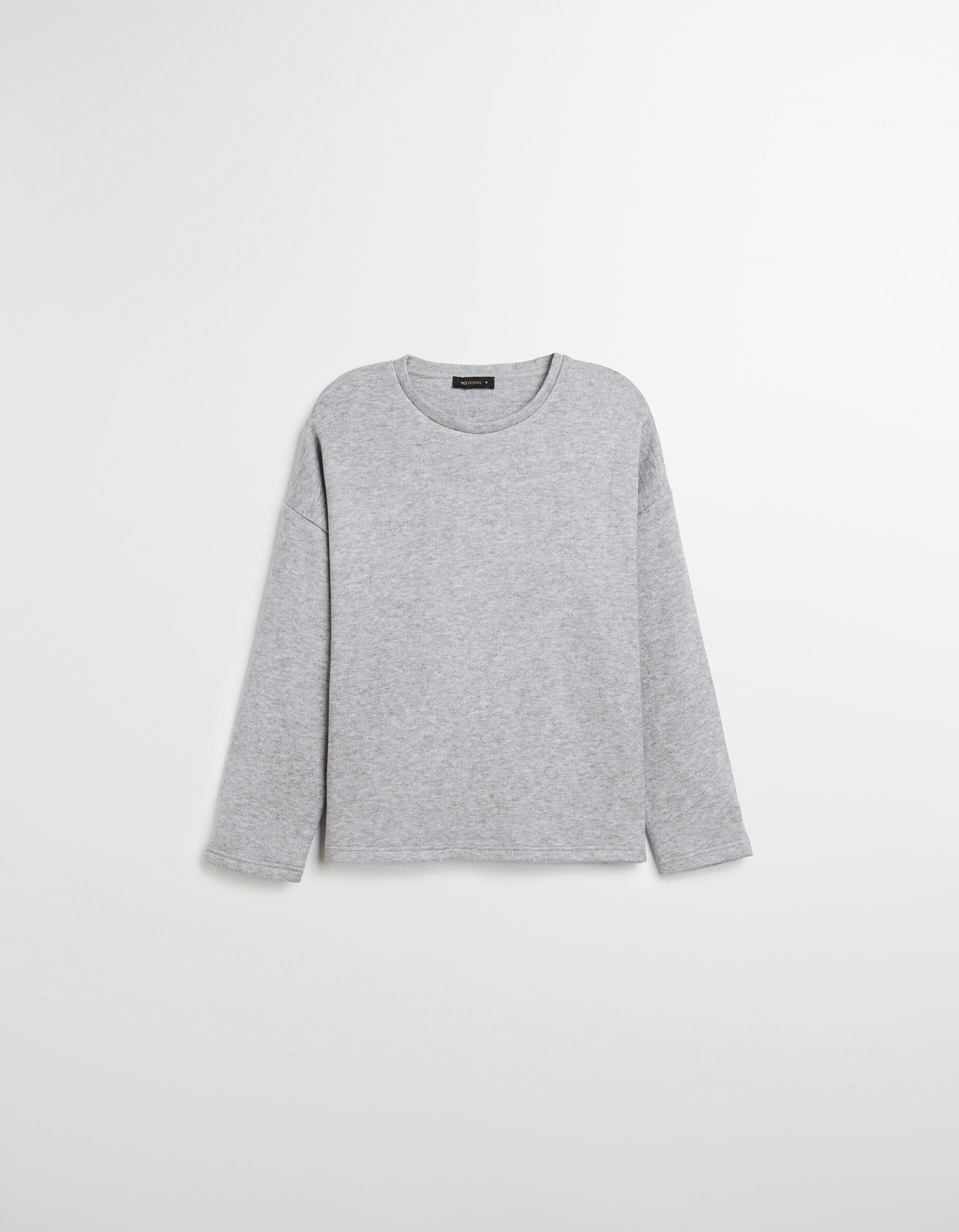 Comprar Online T-shirt de Manga Comprida, Mulher, Cinzento Claro