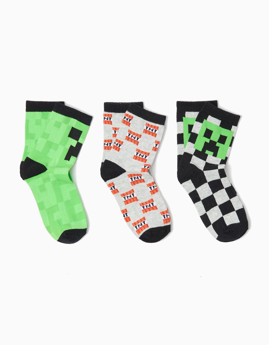 Pack 3 Meias 'Minecraft', Menino, Multicor
