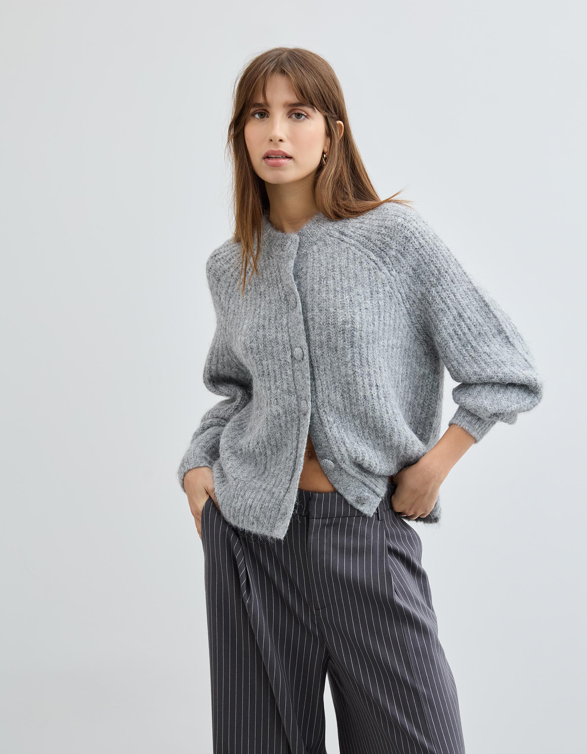 Comprar Online Casaco de Malha, Mulher, Cinzento