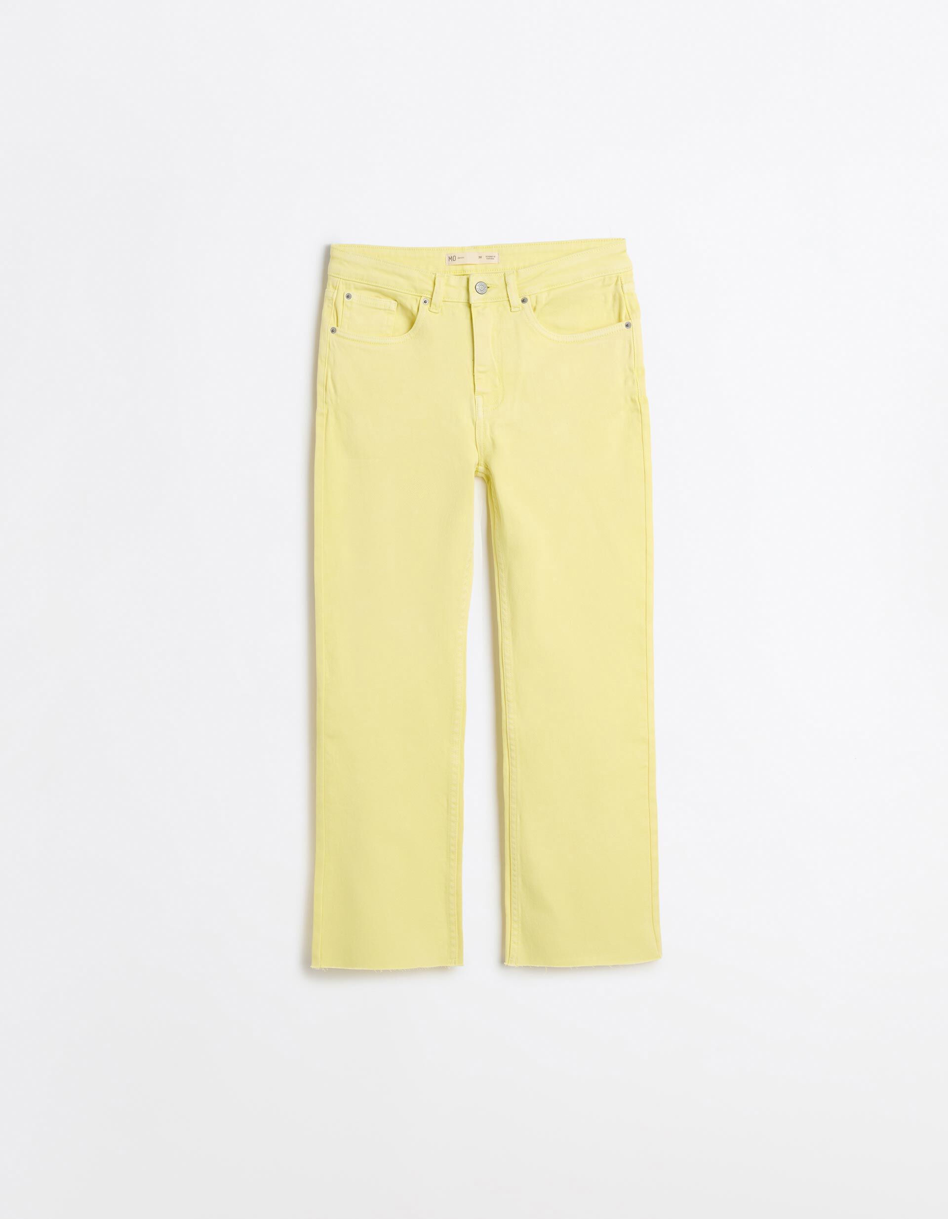 Comprar Online Cal&ccedil;as de Ganga 'Straight Cropped', Mulher, Amarelo Claro