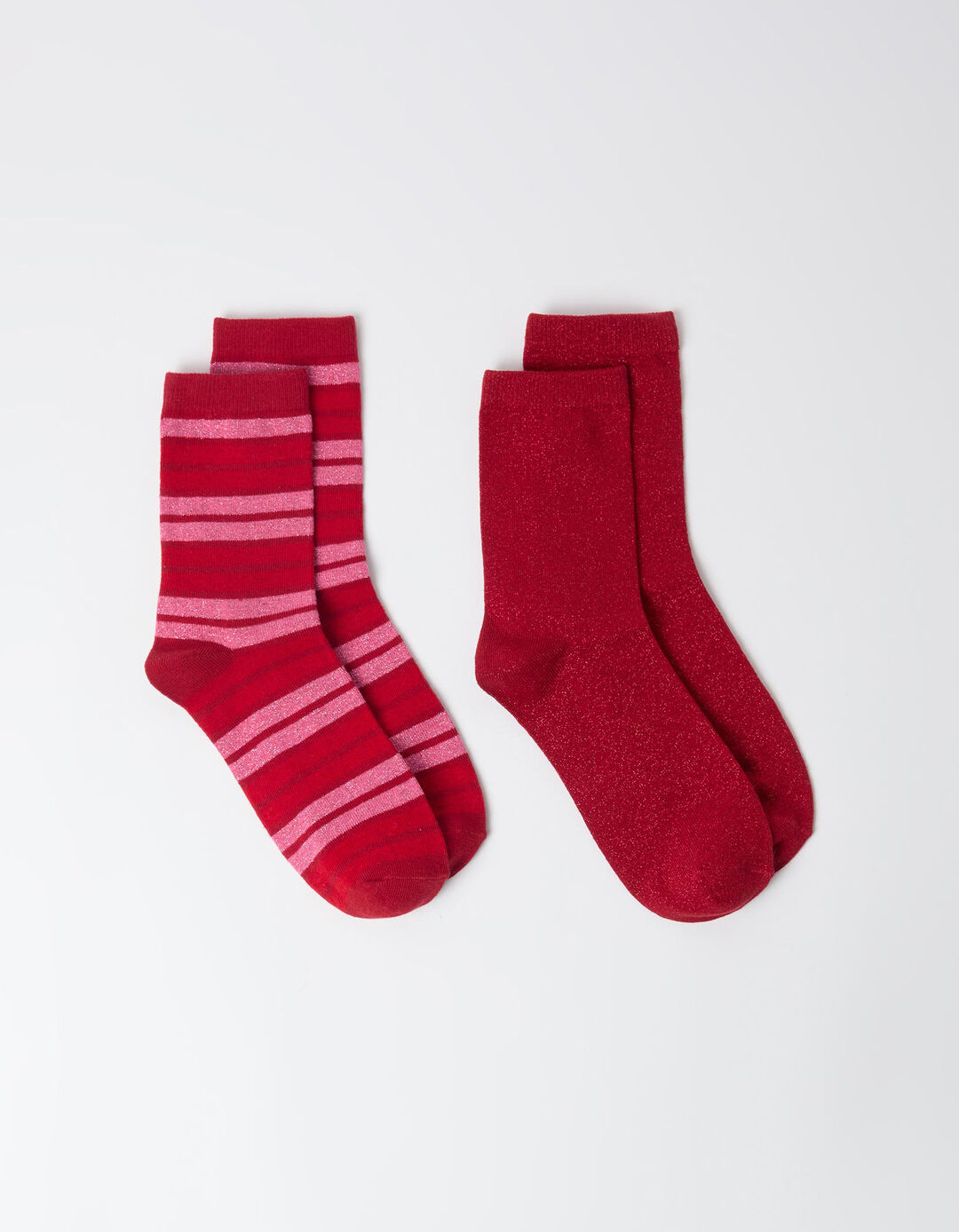 Pack 2 Pares De Meias, Mulher, Vermelho Escuro