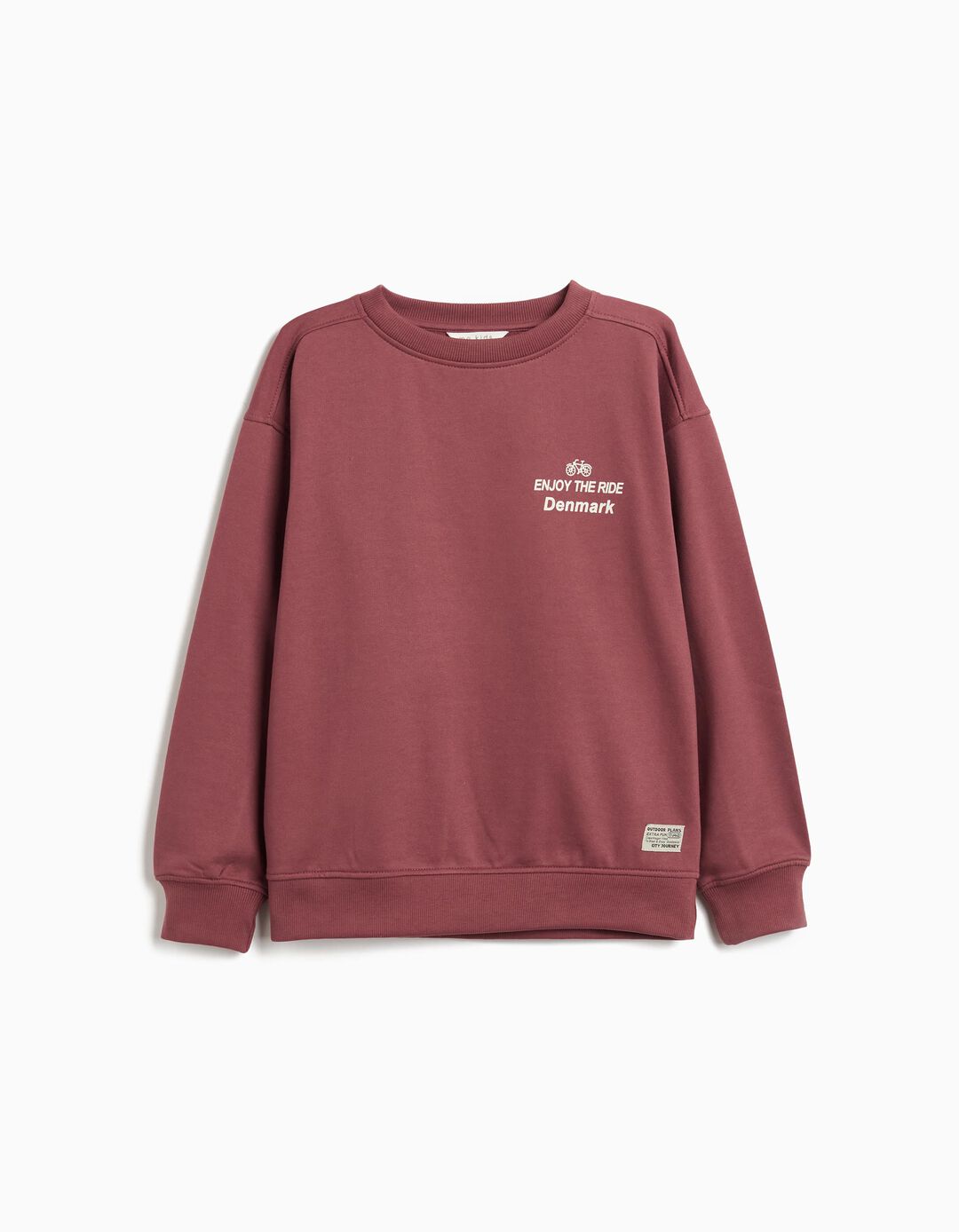 Sweatshirt de Felpa, Menino, Vermelho Escuro