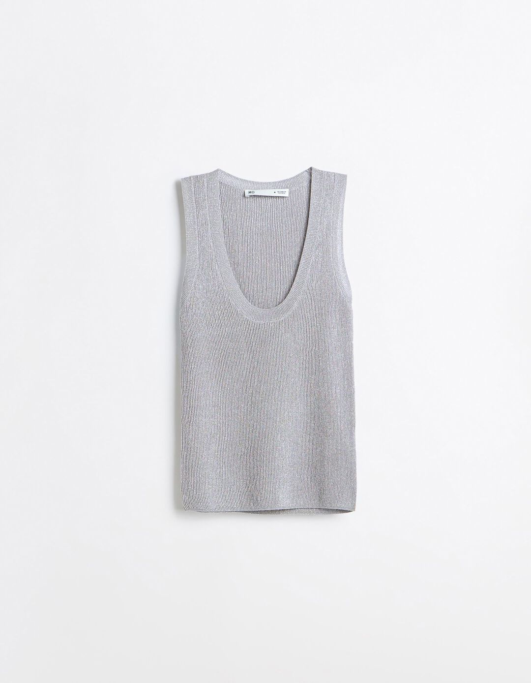 Top De Malha Lurex, Mulher, Cinzento Claro