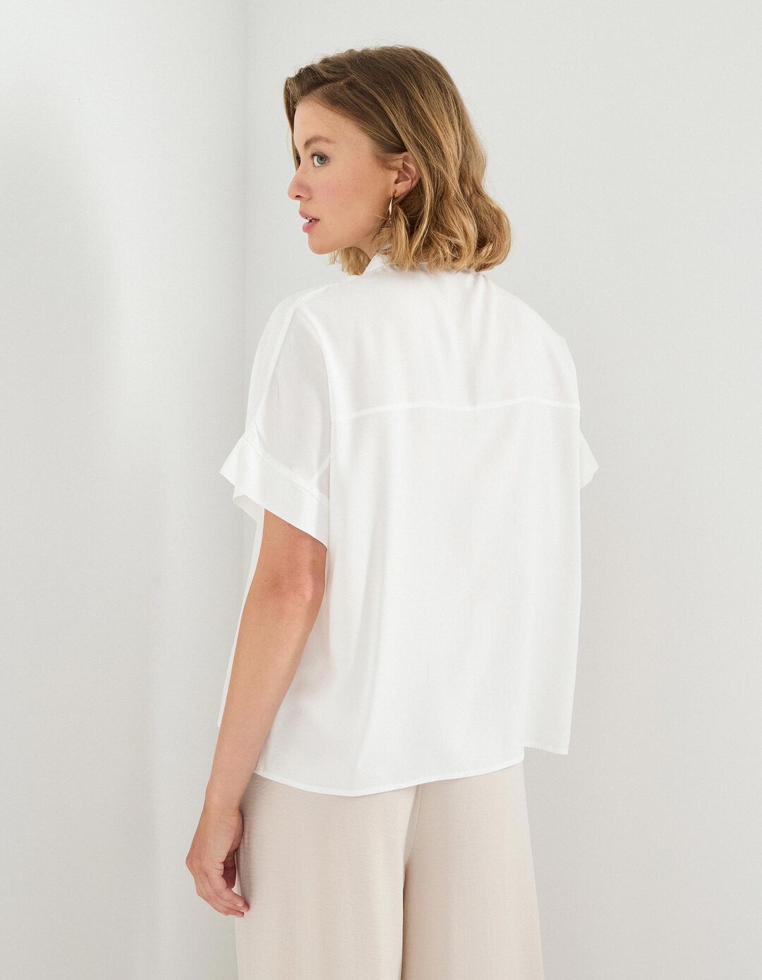 Camisa Viscose, Mulher, Bege Claro