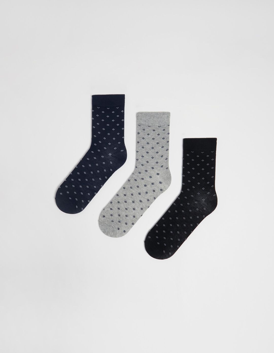 Pack 3 Pairs of Geometric Print Socks, Men, Multicolor