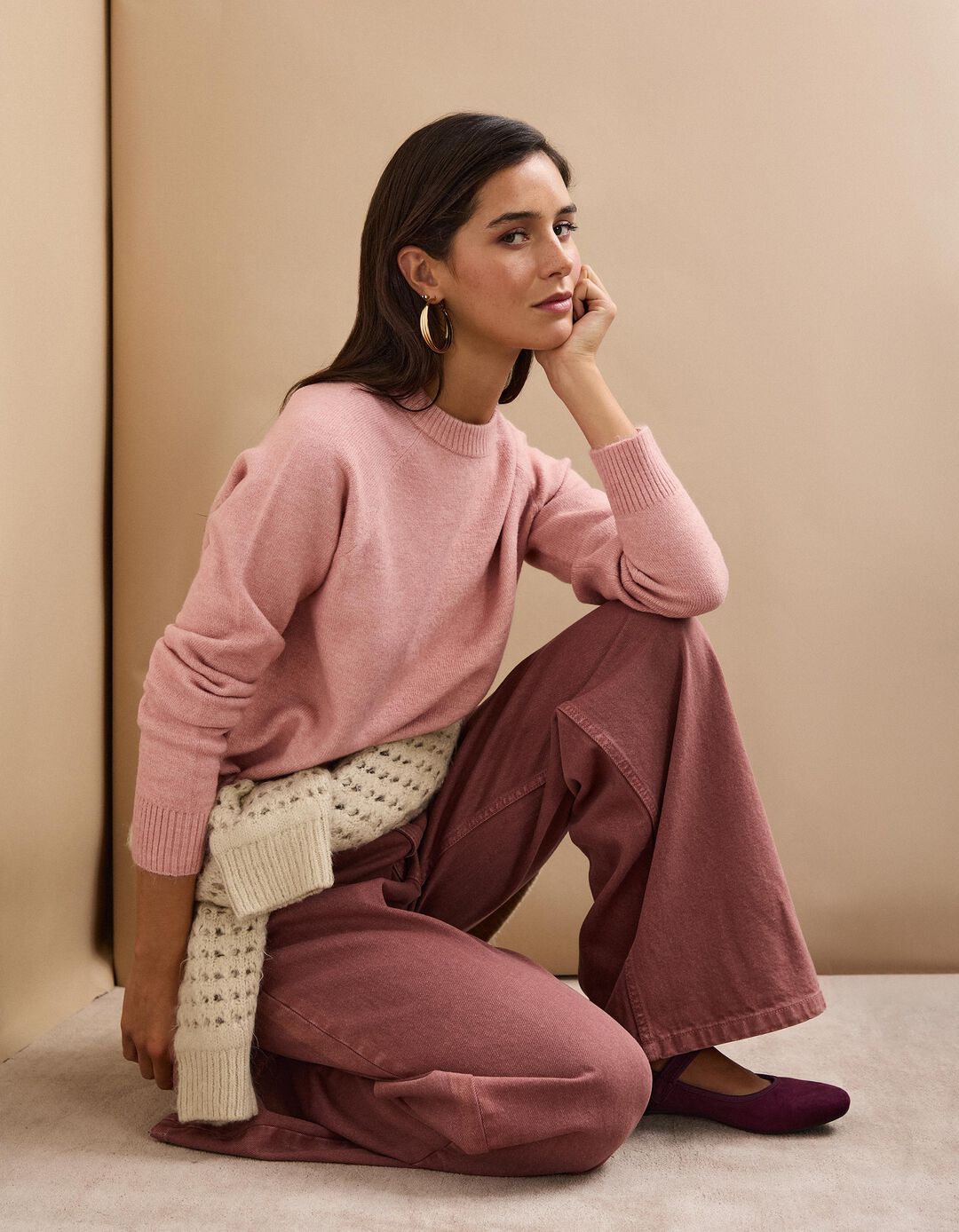 Camisola de Malha, Mulher, Rosa
