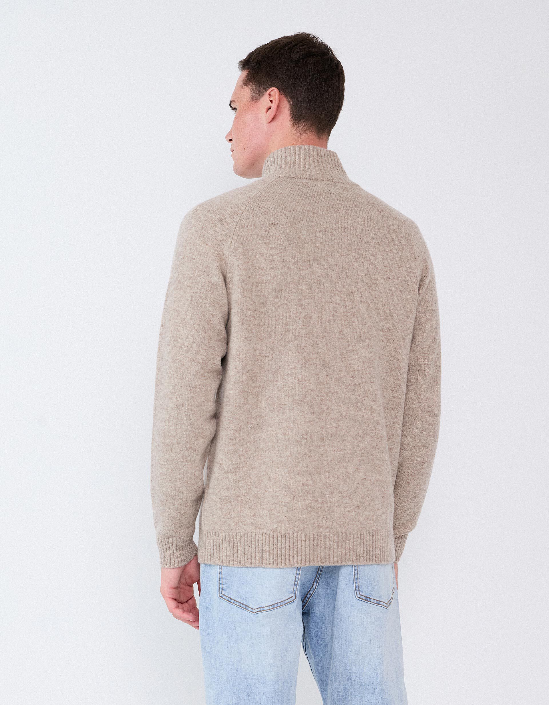 Comprar Online Casaco Com Mistura De L&atilde;, Homem, Bege