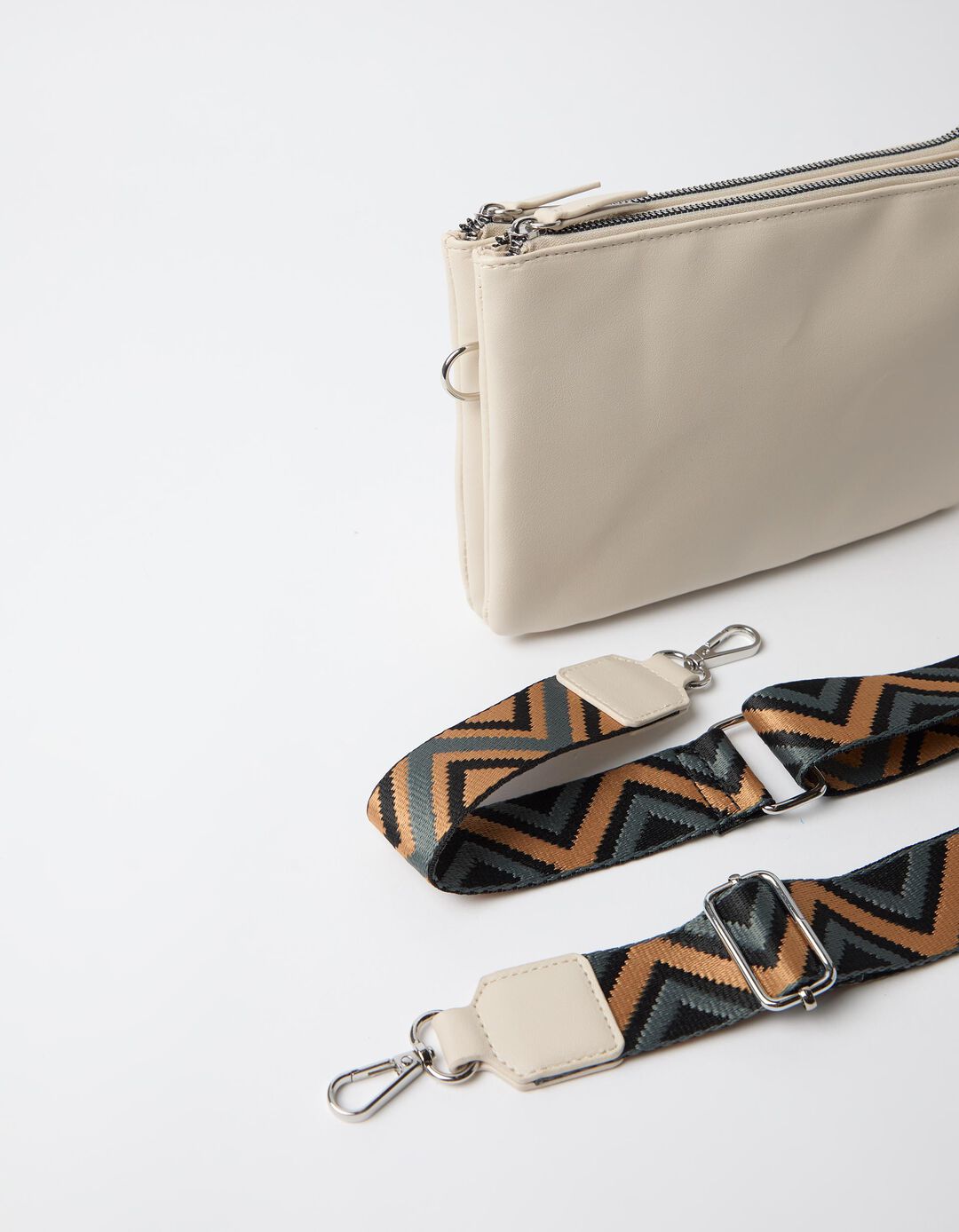 Mala Com Al&ccedil;a Jacquard, Mulher, Bege